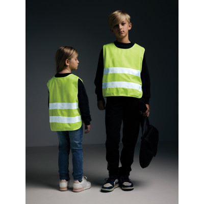 GRS recycled PET high-visibility safety vest 7-12 years