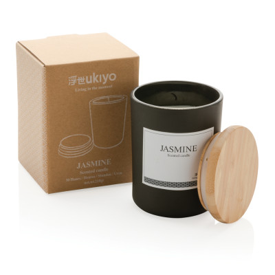 Ukiyo deluxe scented candle with bamboo lid