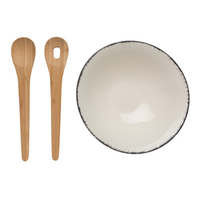 Ukiyo salad bowl with bamboo salad server