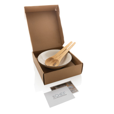 Ukiyo salad bowl with bamboo salad server