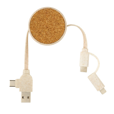 Cork and Wheat 6-in-1 retractable cable