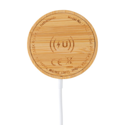 10W bamboo magnetic wireless charger