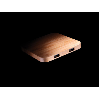 Bamboo 5W wireless charger with USB