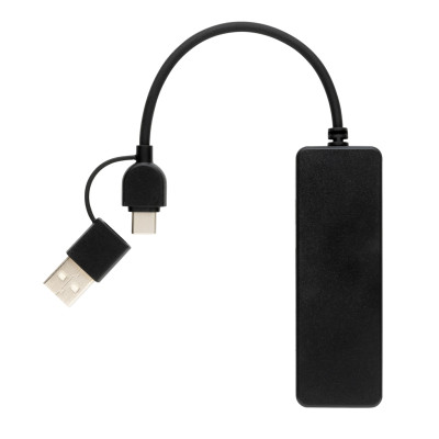 RCS recycled plastic USB hub with dual input