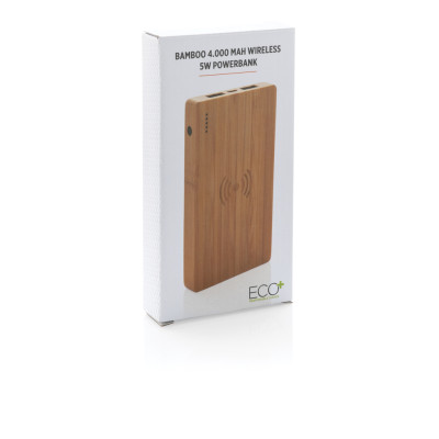 Bamboo 4.000 mAh belaidis 5W Powerbank