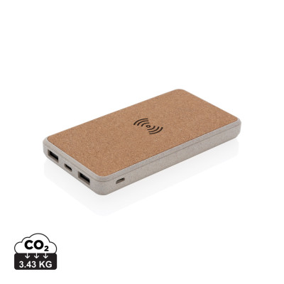 Cork and Wheat Straw 8.000 mAh 5W wireless powerbank