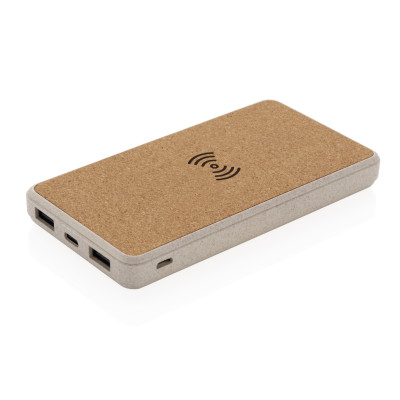 Cork and Wheat Straw 8.000 mAh 5W wireless powerbank