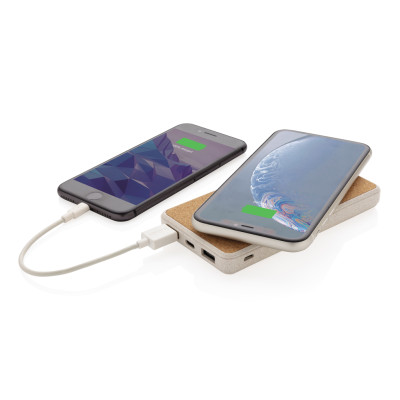 Cork and Wheat Straw 8.000 mAh 5W wireless powerbank