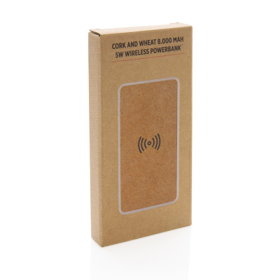 Cork and Wheat Straw 8.000 mAh 5W wireless powerbank