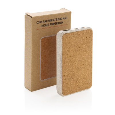 Cork and Wheat 5.000 mAh pocket powerbank