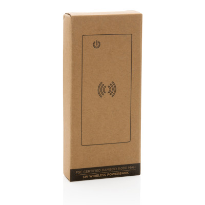 Bamboo 8.000 mAh 5W wireless powerbank