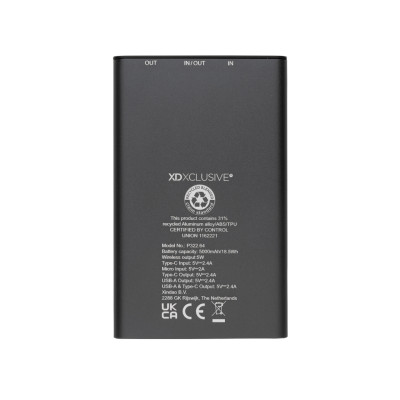 Terra RCS recycled aluminium 5000 mAh powerbank 5W wireless