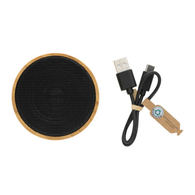 RCS recycled plastic and bamboo 3W wireless speaker