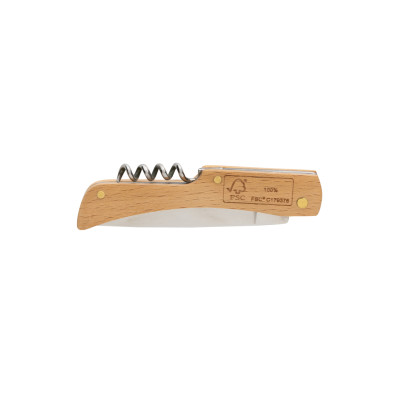 Wooden knife with bottle opener