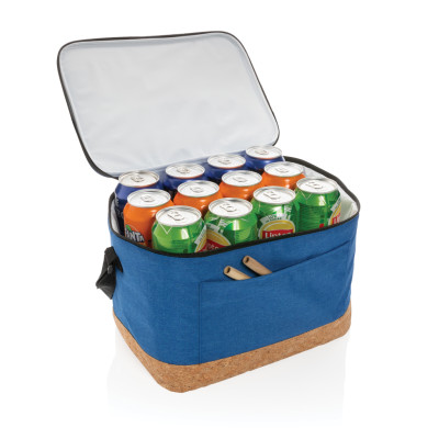 Impact AWARE™ XL RPET two tone cooler bag with cork detail