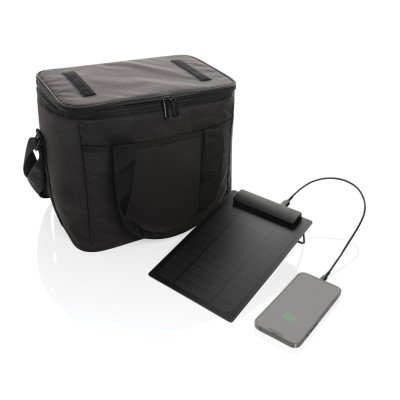 Pedro AWARE™ RPET deluxe cooler bag with 5W solar panel