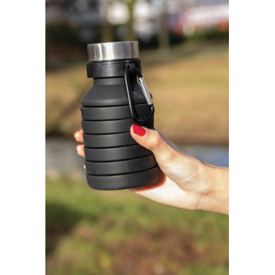 Leakproof collapsible silicone bottle with lid