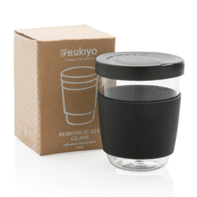 Ukiyo borosilicate glass with silicone lid and sleeve