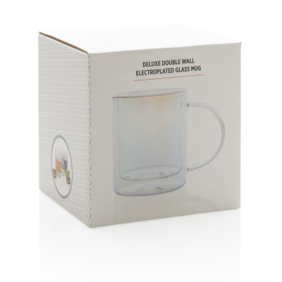 Deluxe double wall electroplated glass mug