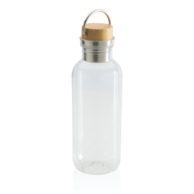 RCS RPET bottle with bamboo lid and handle