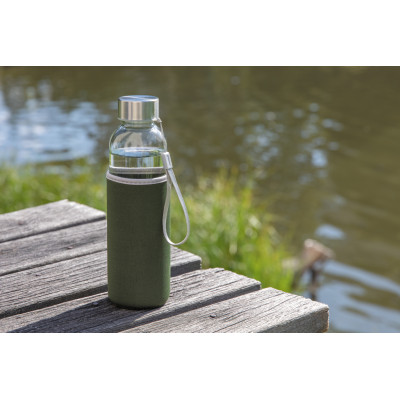 Glass bottle with neoprene sleeve