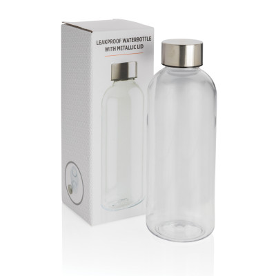 Leakproof water bottle with metallic lid