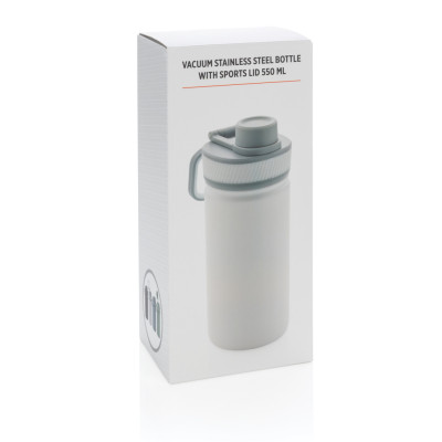 Vacuum stainless steel bottle with sports lid 550ml