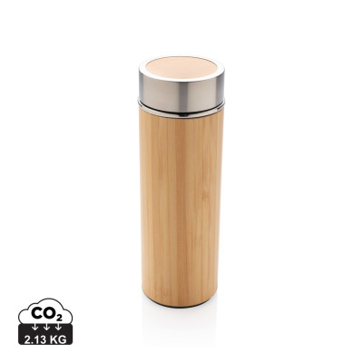 Leak proof bamboo vacuum bottle