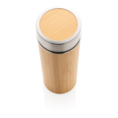 Leak proof bamboo vacuum bottle