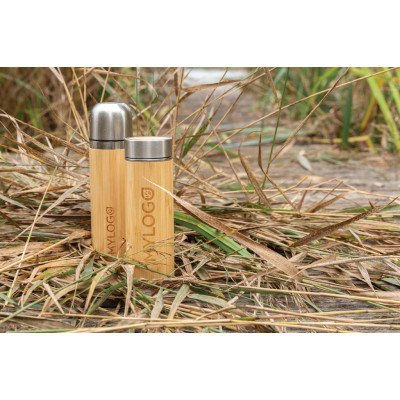 Leak proof bamboo vacuum bottle