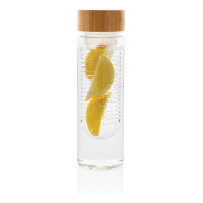 Infuser bottle with bamboo lid