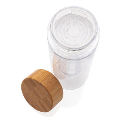 Infuser bottle with bamboo lid