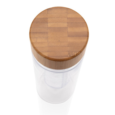 Infuser bottle with bamboo lid