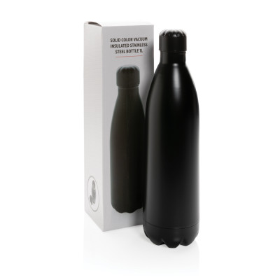 Solid colour vacuum stainless steel bottle 1L