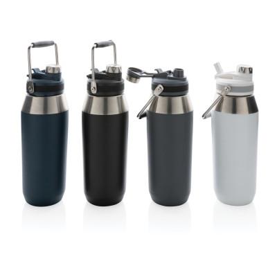 Vacuum stainless steel dual function lid bottle 1L