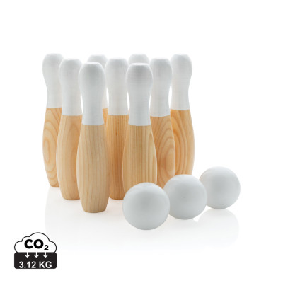 Wooden skittles set