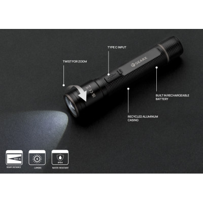 Gear X RCS recycled aluminum USB-rechargeable torch