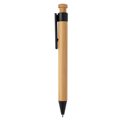 Bamboo pen with wheatstraw clip