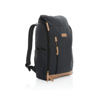 Impact AWARE™ 16 oz. recycled canvas 15" laptop backpack