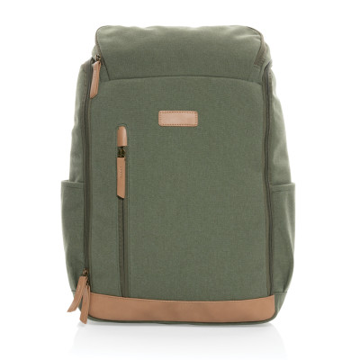 Impact AWARE™ 16 oz. recycled canvas 15" laptop backpack