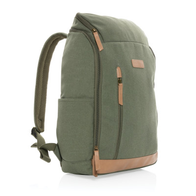 Impact AWARE™ 16 oz. recycled canvas 15" laptop backpack