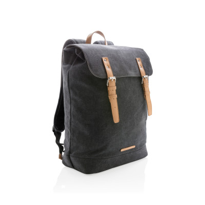 Canvas laptop backpack PVC free