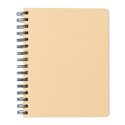 A5 Kraft spiral notebook with sticky notes