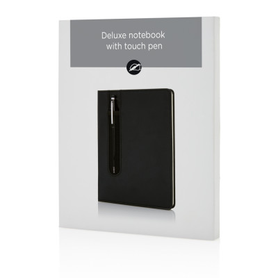 Standard hardcover PU A5 notebook with stylus pen