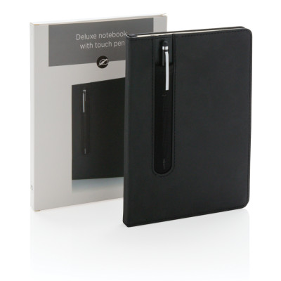 Standard hardcover PU A5 notebook with stylus pen