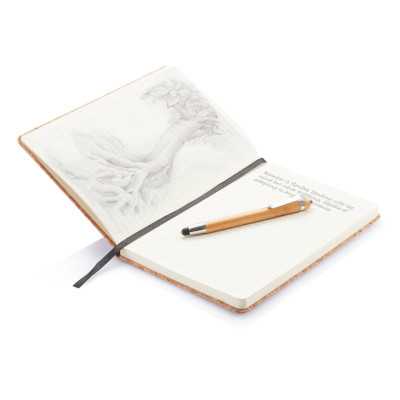 A5 notebook with bamboo pen including stylus