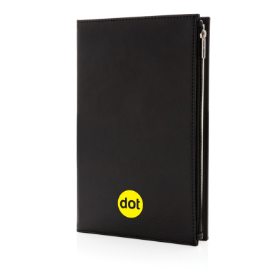 Swiss Peak A5 PU notebook with zipper pocket