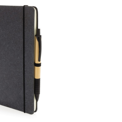 Recycled leather hardcover notebook A5