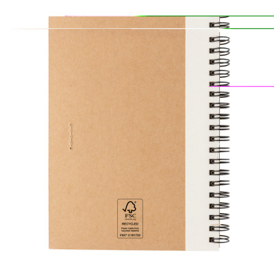 Kraft spiral notebook with pen