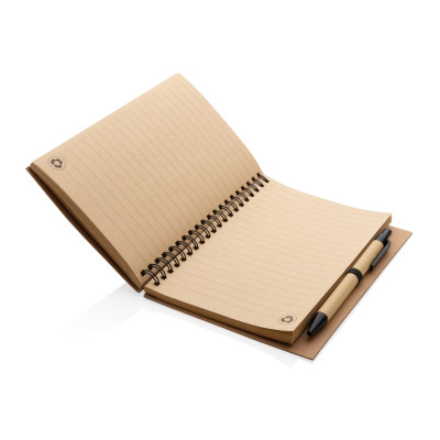 Cork spiral notebook with pen